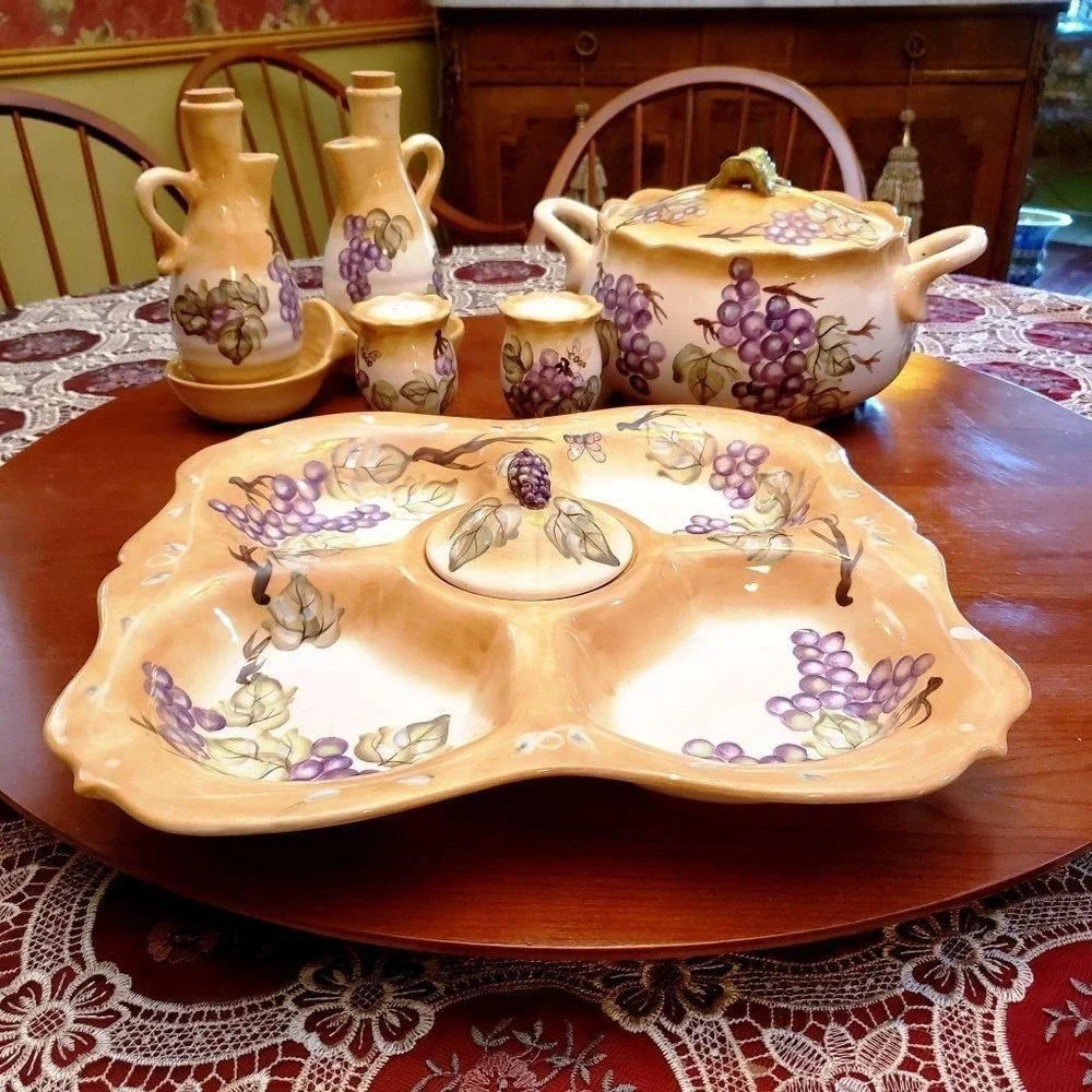 Appetizer Platter & Soup Tourane & Cruets Set & Salt/Pepper shakers Ambiance Col